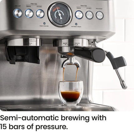 Supreme Espresso Machine with Conical Burr Grinder & Steam Wand – Premium Stainless Steel Design