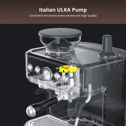 15 Bar Automatic Espresso Coffee Machine with Grinder 88 Fluid Ounces Water Tank