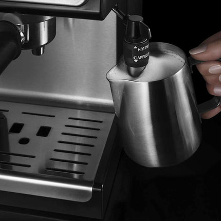 Stainless Steel Milk Frothing Pitcher 12 Oz, Espresso Steaming Pitcher with Decorating Pen for Espresso Machines, Cappuccino, Latte Art a Silver