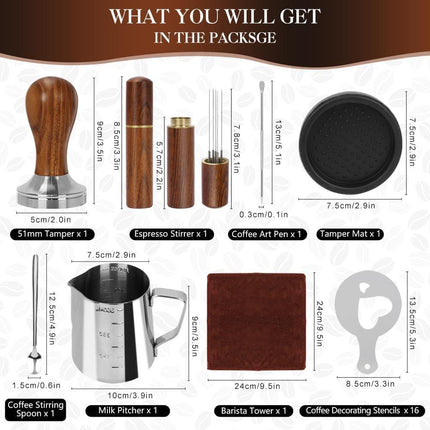 23-Piece Barista Survival Kit for Creating Exquisite Espresso Art