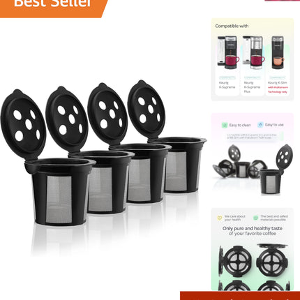 Premium Black Refillable K-Cups for Keurig K Supreme plus and Slim Models