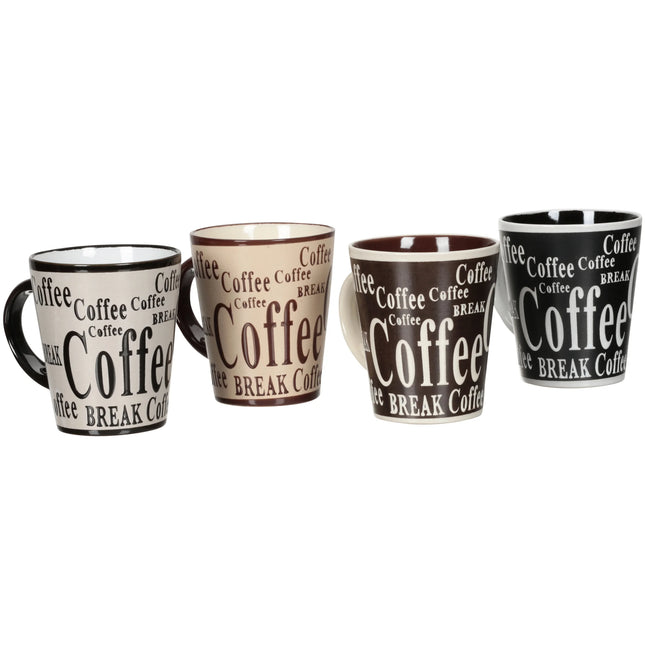 Mr. Coffee Dolce Cafe 4 Person 8 Piece Mug and Spoon Set, Assorted Colors