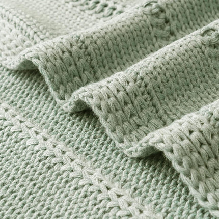 Cable Knit Sage Green Throw Blanket for Couch, Super Soft Warm Cozy Decorative Knitted Throw Blanket 2.3LB for Bed, Sofa, Chair 50"X60"