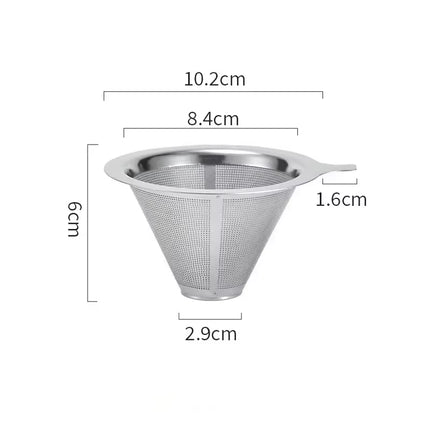 Reusable Coffee Filter Holder Versatile Double Layer Stainless Steel Coffee Tea Strainer Coffee Accessories Coffee Making Tool
