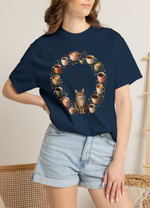 Woodin Creek Coffee Coffee Cat T-Shirt — "Don’t talk to me until I’ve had my coffee" Graphic Tee