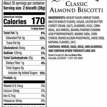 Indulge in La Dolce Vita Classic Italian Biscotti - 40 Oz Tub with 65 Delicious Cookies!