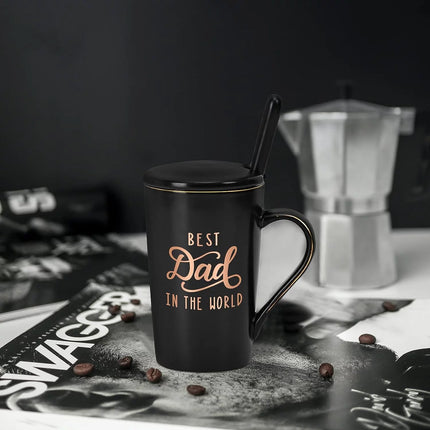 Gifts for Dad -  Best Dad in the World Coffee Mug, Fathers Day Gifts, Dad Mug, Dad Christmas Gifts, Dad Birthday Gifts, 14 Fl Oz Black Coffee Mugs Ceramic Coffee Mug Tea Cup