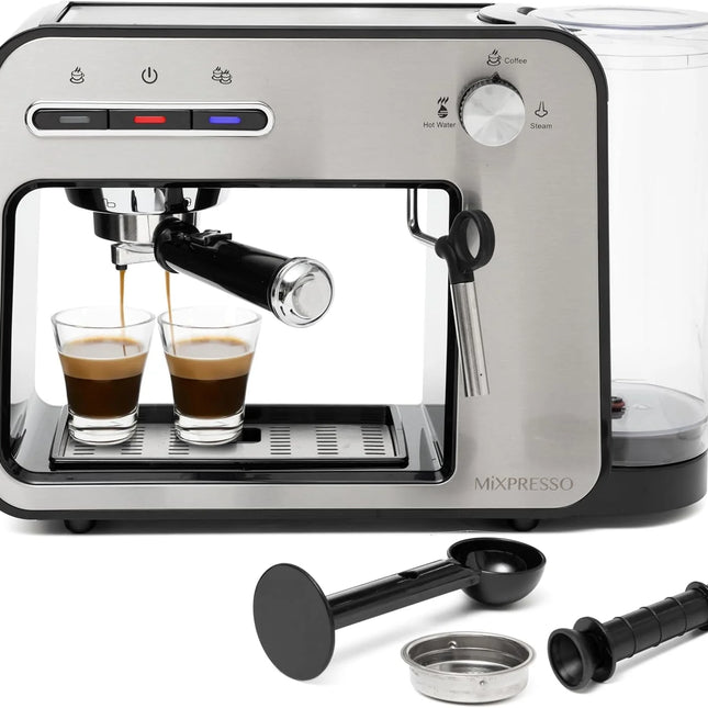 15-Bar Automatic Espresso Machine with Milk Frother, 37 Oz