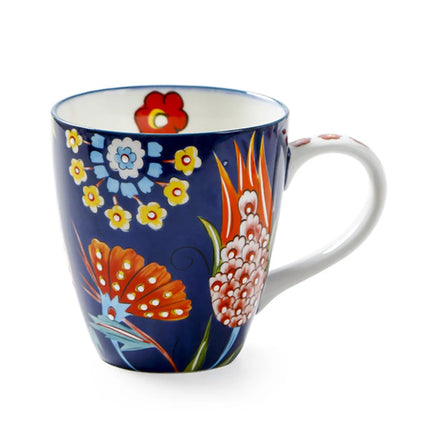 Hand-Painted Ceramic Breakfast Cups, Flower Pattern, Milk, Oatmeal, Coffee Cup, Exquisite White Porcelain Mug, 550Ml