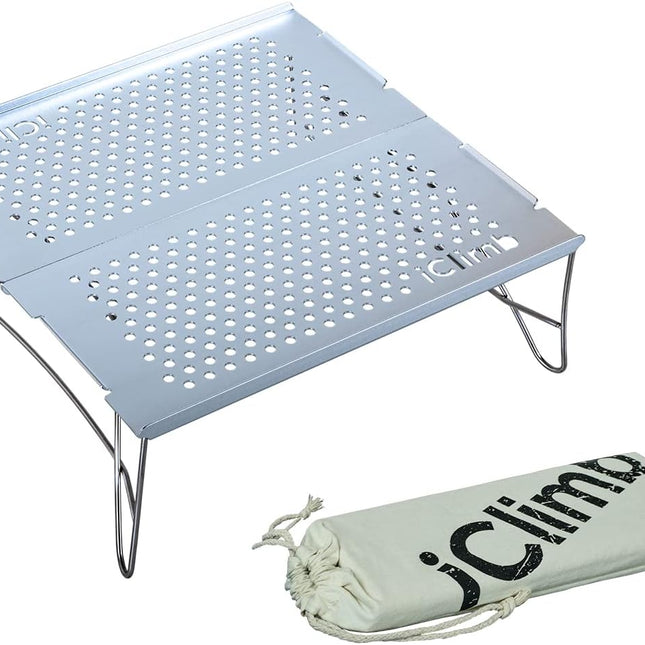 Mini Solo Folding Table Ultralight Compact for Backpacking Camping Hiking Beach Picnic (Silver, Mini)