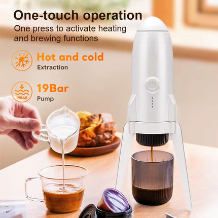 3-In-1 Coffee Brewing Machine Multifunctional Electric Espresso Coffee Machine Manual Espresso Maker for Travel Caravan Hiking