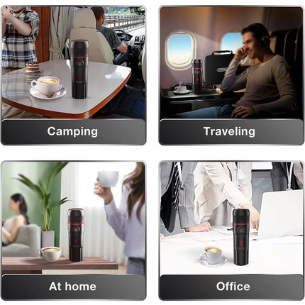 Portable 20-Bar, 1-Cup Black Travel Espresso Machine