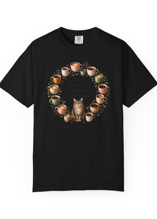 Woodin Creek Coffee Coffee Cat T-Shirt — "Don’t talk to me until I’ve had my coffee" Graphic Tee