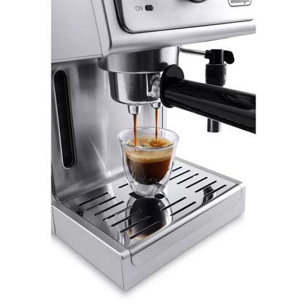 De'Longhi ECP3630 15 Bar Espresso Machine - Sleek Silver Design, Adjustable Cup Shelf, Milk Frother & Removable Water Reservoir