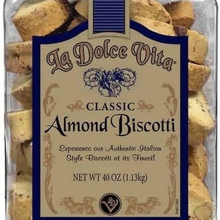 Indulge in La Dolce Vita Classic Italian Biscotti - 40 Oz Tub with 65 Delicious Cookies!