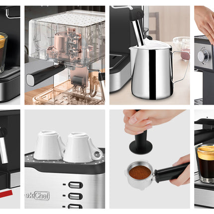 Geek Chef Espresso Machine, Espresso&Cappuccino Latte Maker 20 Bar Coffee Machine Compatible with ESE POD Capsules Filter&Milk Frother Steam Wand, 950W, 1.5L Water Tank,Ban on Amazon