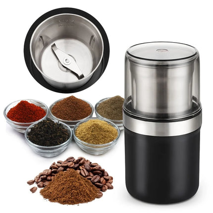 Electric Coffee Bean Grinder with Washable Design for Garlic, Herbs, Grains, and Spices - Automatic Detachable for Effortless Cleaning