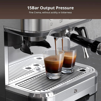 15 Bar Automatic Espresso Coffee Machine with Grinder 88 Fluid Ounces Water Tank