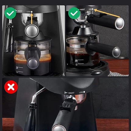 Compact 4-Cup Espresso Machine with Milk Frother - 3.5 Bar, 800W, Sleek Black Design