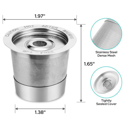 CASABREWS Reusable K Cups Coffee Pods for Keurig Universal Stainless Steel R