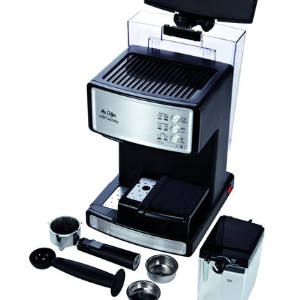 Cafe Barista Black & Silver Premium Espresso/Latte/Cappuccino Maker with Milk Frother