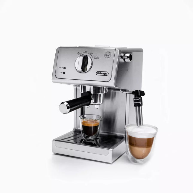 De'Longhi ECP3630 15 Bar Espresso Machine - Sleek Silver Design, Adjustable Cup Shelf, Milk Frother & Removable Water Reservoir