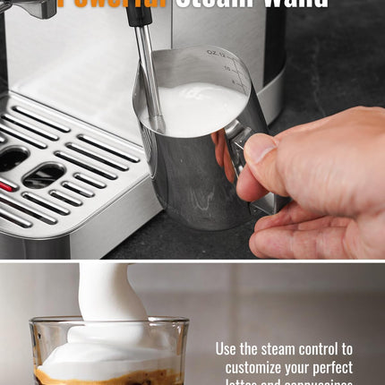 Professional 20 Bar Espresso Machine with Touchscreen & Milk Frother – Perfect for Cappuccinos & Lattes with Adjustable Temperature