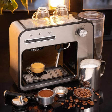 15-Bar Automatic Espresso Machine with Milk Frother, 37 Oz