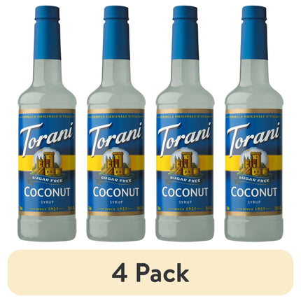 Guilt-Free Indulgence: 4-Pack Sugar-Free Coconut Flavoring Syrup - Handcrafted Soda Mix, 25.4 Oz