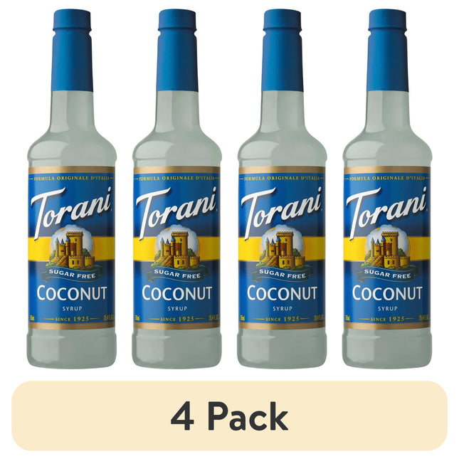 Guilt-Free Indulgence: 4-Pack Sugar-Free Coconut Flavoring Syrup - Handcrafted Soda Mix, 25.4 Oz