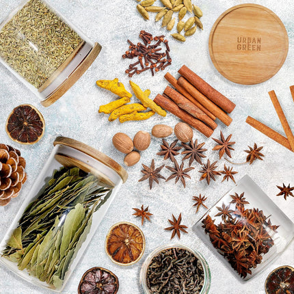 Glass Jars with Airtight Lids, Airtight Glass Canisters Set, Large Glass Storage Containers with Wood Lids, 2 Pack of 100Oz Glass Food Storage Containers, Flour Containers