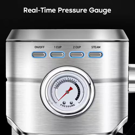 Cm5418-20Cups Silver Stainless Steel Espresso Machine with Milk Frother