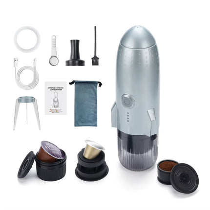 3-In-1 Coffee Brewing Machine Multifunctional Electric Espresso Coffee Machine Manual Espresso Maker for Travel Caravan Hiking