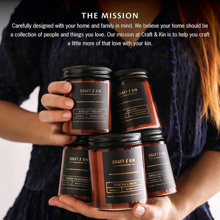 Scented Candles for Men | Premium English Leather Candle | All-Natural Scent for Home | Long Lasting with 45 Hour Burn Time, 8Oz