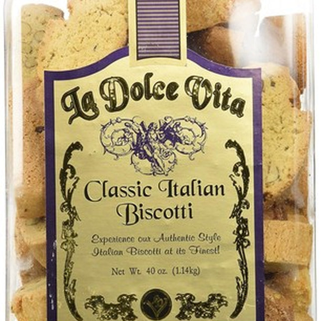 Indulge in La Dolce Vita Classic Italian Biscotti - 40 Oz Tub with 65 Delicious Cookies!