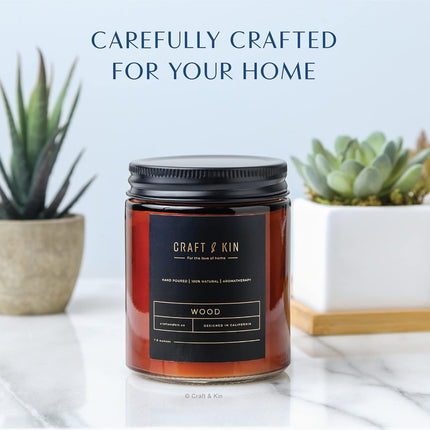 Scented Candles for Home | Premium Wood Candle | All-Natural Scent for Home | Long Lasting with 45 Hour Burn Time, 8Oz