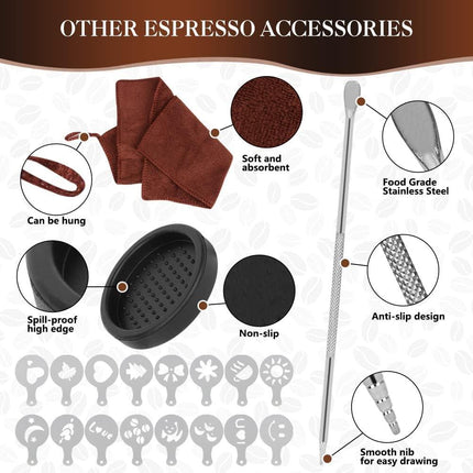23-Piece Barista Survival Kit for Creating Exquisite Espresso Art