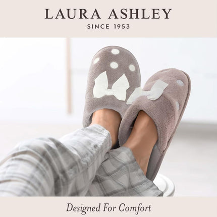 Womens Plush Memory Foam Wide Collar Fleece Spa Scuff Slippers, Fuzzy Warm Faux Fur Slip on House Shoes Slipper