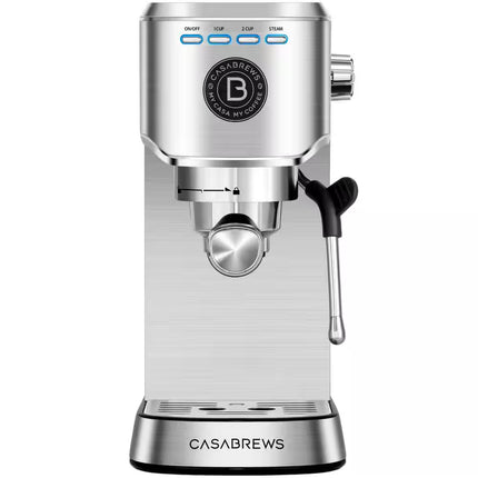 CM5418BASIC 2 Cup Stainless Steel Silver Espresso Machine with Space Saving Design