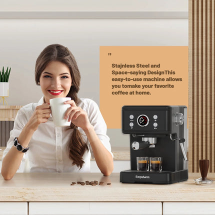 Espresso Machine 20 Bar, Espresso Coffee Maker with Milk Frother Steam Wand Compatible for NS Original Capsules for Latte,Cappuccino,Espresso- Black