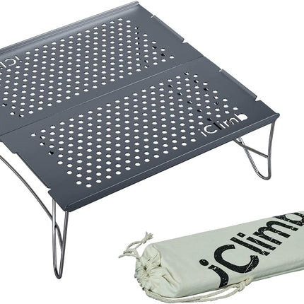 Mini Solo Folding Table Ultralight Compact for Backpacking Camping Hiking Beach Picnic (Silver, Mini)