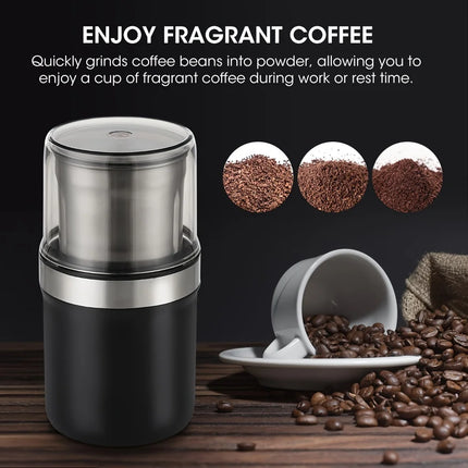 Electric Coffee Bean Grinder with Washable Design for Garlic, Herbs, Grains, and Spices - Automatic Detachable for Effortless Cleaning