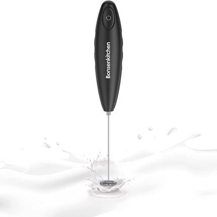 Milk Frother Handheld, Automatic Milk Foam Maker Hand Frother for Coffee, Matcha, Hot Chocolate, Battery Operated Mini Drink Mixer-Black