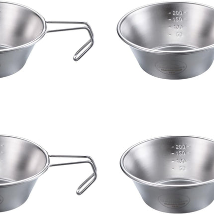 CAMPINGMOON 2Pcs/4Pcs Set Stainless Steel Camping Sierra Cup 310Ml (4Pcs Set)