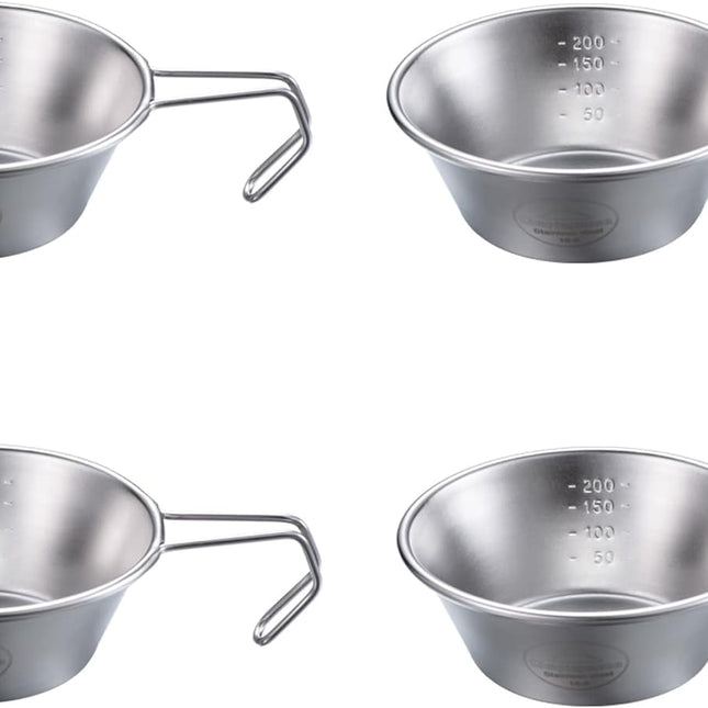 CAMPINGMOON 2Pcs/4Pcs Set Stainless Steel Camping Sierra Cup 310Ml (4Pcs Set)