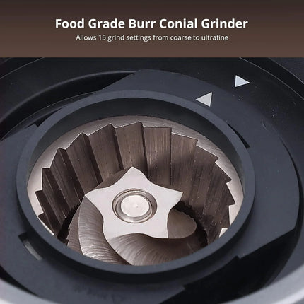 15 Bar Automatic Espresso Coffee Machine with Grinder 88 Fluid Ounces Water Tank