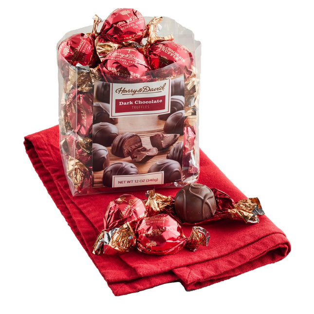 Dark Chocolate Truffles, Gourmet Dark Chocolate Candy, Rich Creamy Centers, All Occasion Chocolate Gift Basket for Adults, Appreciation, Thank You, 12Oz