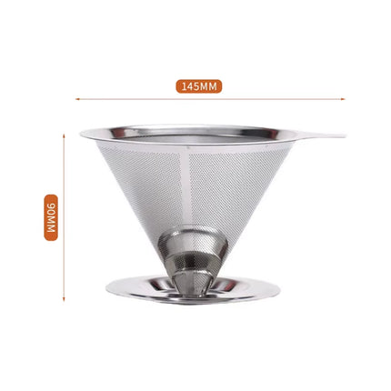 Reusable Coffee Filter Holder Versatile Double Layer Stainless Steel Coffee Tea Strainer Coffee Accessories Coffee Making Tool