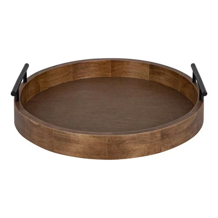 Lipton 18 In. X 18 In. Natural round Wood Decorative Tray