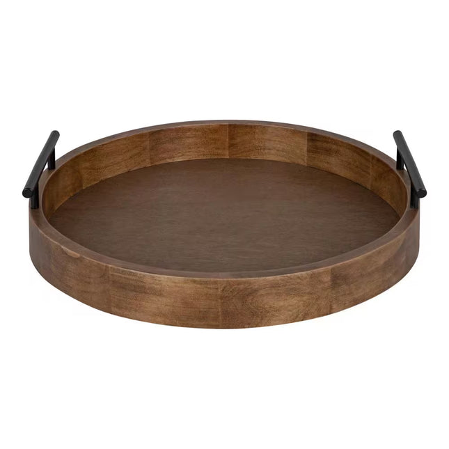 Lipton 18 In. X 18 In. Natural round Wood Decorative Tray